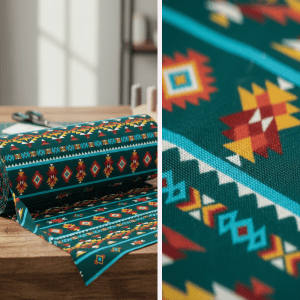 7 Lake  Design  - 100 % Cotton Fabric Yard/Bolt -Design (2906 Teal)