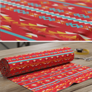 7 Lake  Design  - 100 % Cotton Fabric Yard/Bolt Design (2906 Red)