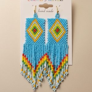 Native American Czech Earrings - Turquoise (705-NA)