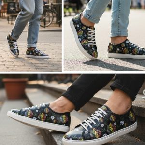 Lion Smoking Weed Design Deep Shoe Size 10 - Black (SHOE-0009B)