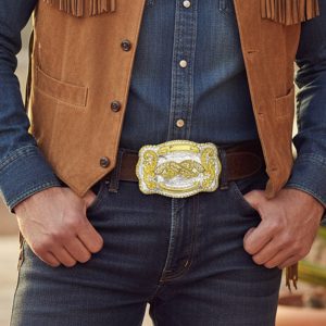 Large -  Square Big 2 Guns - Belt Buckles