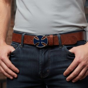 Medium -  Oval Black Cross - Belt Buckles
