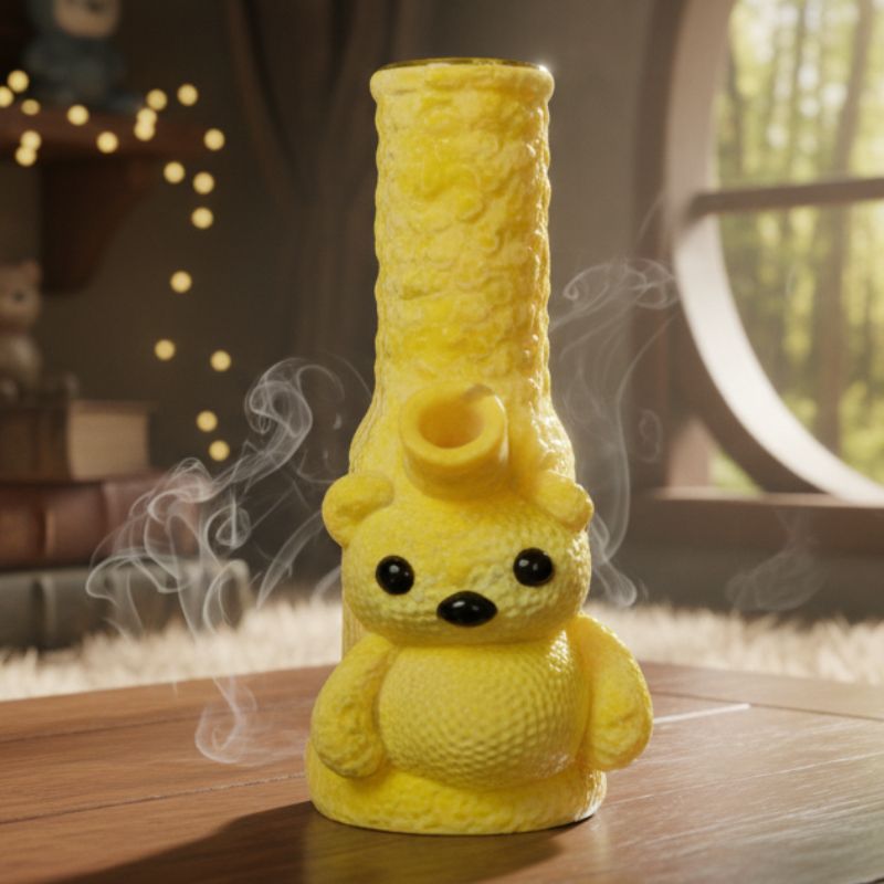 11" Adorable Bear Bong - Yellow - Image 3