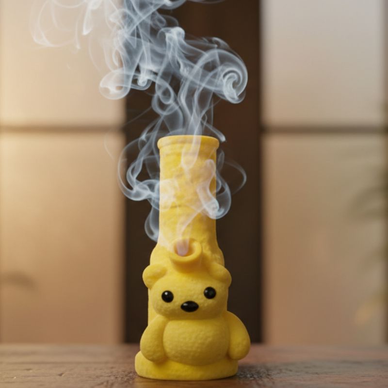 11" Adorable Bear Bong - Yellow - Image 4