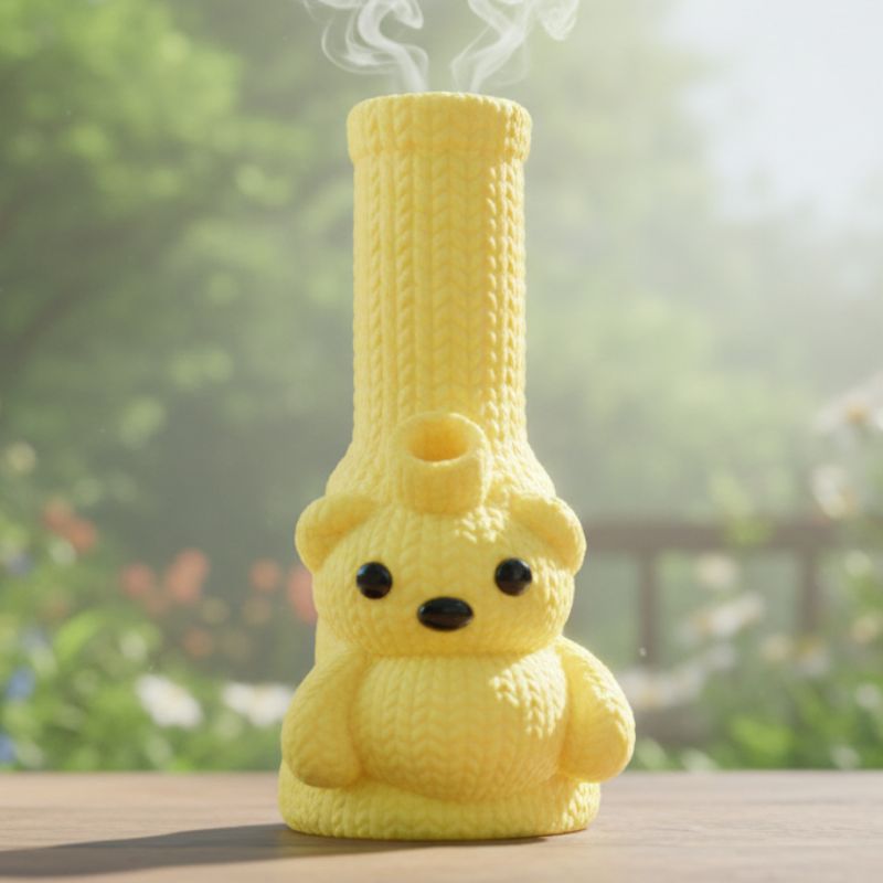 11" Adorable Bear Bong - Yellow - Image 2