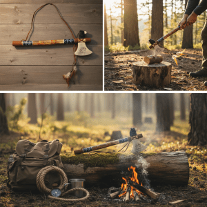 Bear Design Wall Hanging Hand Crafted Wooden Tomahawk - (CD-4509)