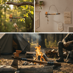 Moose Design Wall Hanging Hand Crafted Wooden Tomahawk - (CD-4511)