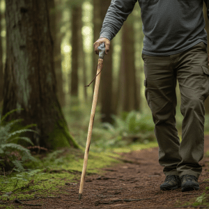 Saint Wolf Design Hand Crafted Walking Stick - (CD-4518)