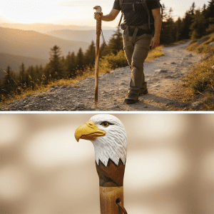 Eagle Design Hand Crafted Walking Stick - (CD-4519)