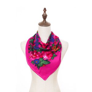 45" x 45" Metallic Kokum Floral Scarf (CD-Scarf-1-45 Metallic Fuchsia)
