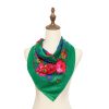 60" x 60" Non-Metallic Kokum Floral Scarf (CD-Scarf-01-60 Non-Metallic Green)