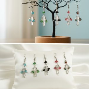 Wrapped Crystal Earring With Chip Stones (CRY-WW-EAR)