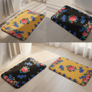Floral Design Bathroom Mat (Floral 1000)