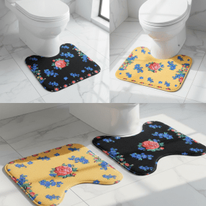 Floral Design Bathroom Mat - (Floral 1001)