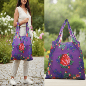 Kokum Floral Reusable Tote Bag - Purple (Floral 985)