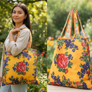 Kokum Floral 985 - Reusable Tote Bag - Yellow