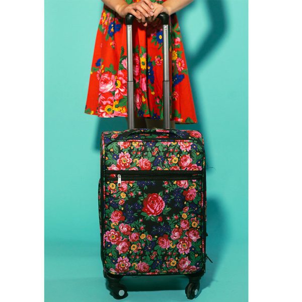 3 Piece Luggage Set Floral Design - Turquoise (Floral 991) - Image 3