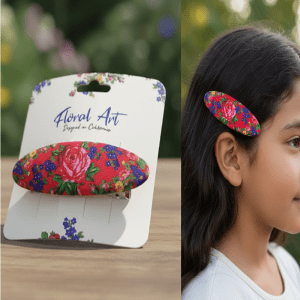 Floral Oval Shape Hair Pin - Assorted Colors (Floral 995)