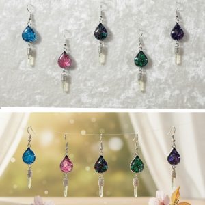 Geometric Chip Inlay Crystal Earring (GCI-CRY-EAR)