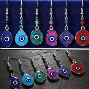 Geometric Shaped Evil Eye Graphic Earring (GCI-EE-EAR)