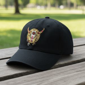 Native Bull Skull Hat - Black (Hat-08)