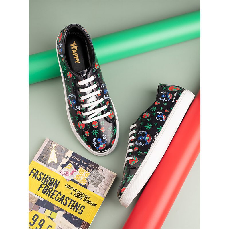 I am Landing Weed Design Deep Shoe Size 9 - Black (SHOE-0005A) - Image 2