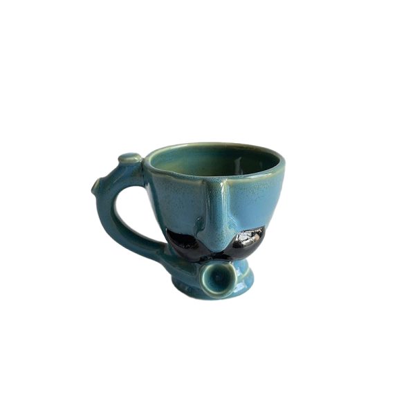 Man Nose & Moustache Design Pipe Mug - Blue (JHTCXYB005)