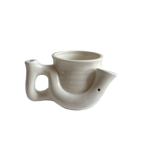 Ceramic Pipe Mug - White (JHTCXYB013)