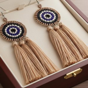 Beaded Medallion Indigenous Earrings - (JS22226 Set 6)