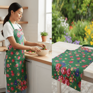 Kokum Floral Apron - Green (Floral 987)
