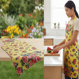 Kokum Floral Apron - Yellow (Floral 987)