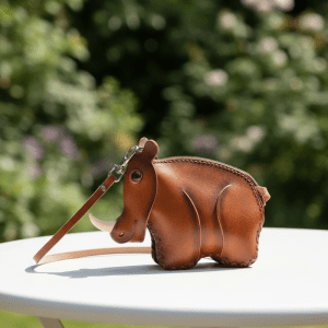 Rhino Body Handmade Leather Hand Bag - Brown (NTV803)