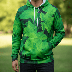Hoodie Jacket - Green Weed Design (PAT19036-3)