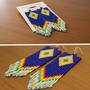 Native American Czech Earrings - Purple (705-NA)