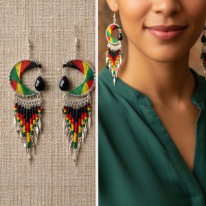 Hand Made Rasta Small Thread Dangle Earring - Rasta (RS-SD-EAR)