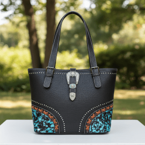 Trinity Ranch Hair-On Cowhide Buckle Collection Concealed Carry Tote - Coffee (TR134G-8317CF)
