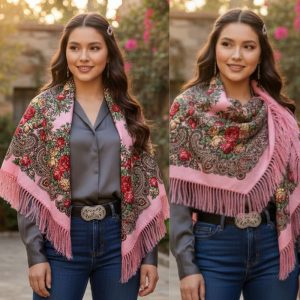 35″ x 35″ – Floral Scarf (CD-SCARF-6 Neon Pink)