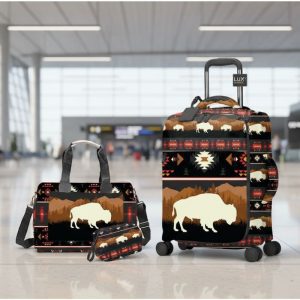 Deluxe Travel 3 Pcs Weekender Set - Legacy Trails - Rustic Bison Black (1620-2271/1620-1301)