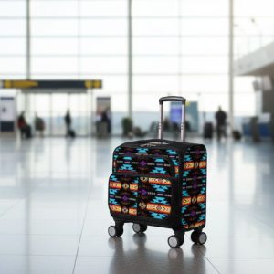 Printed Weekender Laptop Luggage Bag - Black (0626-1601)