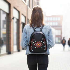 Fashion Embroidered Mini Backpack, Starburst (1650-ST)