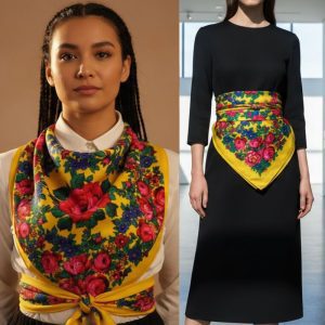 45" x 45" Metallic Kokum Floral Acrylic Fiber Printed Scarf (CD-Scarf-1-45 Metallic Yellow)