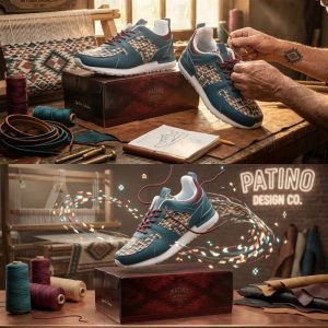 Designer Native Print - Athletic Shoes -16112 - Assorted Size - One color  (1826 Navy)