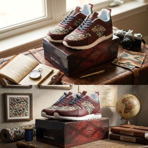 Designer Native Print - Athletic Shoes -16112 - Assorted Size - One color (1826 Red)