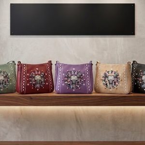Fashion Embroidered Handbag - Buffalo Skull (1640 BS)
