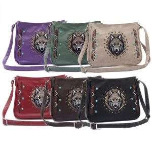 Fashion Embroidered Handbag - Wolf (1640 WO)