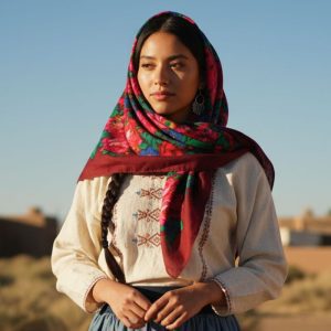 45" x 45" Non-Metallic - Kokum Floral Scarf (CD-Scarf-01-45 Non-Metallic Burgandy)