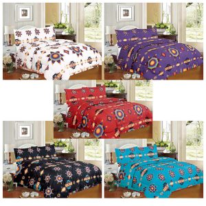 Starburst Design 3 pcs Comforter Set - Twin Size - (1470)