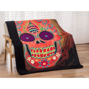 Orange Sugar Skull Signature Sherpa Lined Throw Blank (1703-7215 OSS)