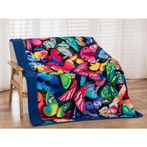 Magic Butterflies #7362, Signature Sherpa Lined Throw Blanket (1703-7362 MB)