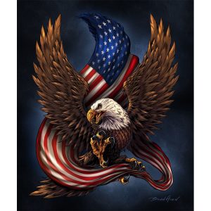 Peace Power Patriotism #7365, Signature Sherpa Lined Throw Blanket (1703-7365 PPP)